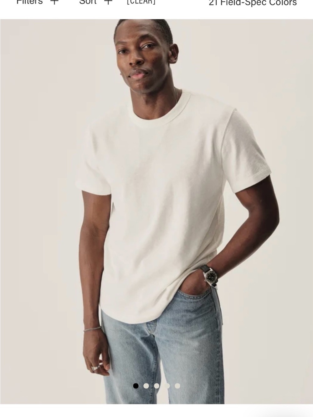 Buck Mason White Crewneck Short-Sleeve Tee